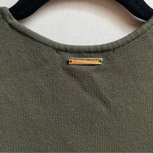 Michael Kors cold shoulder bodycon midi dress Sz M - Picture 4 of 12